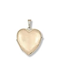 Solid 14K Yellow Gold Heart Four Photo Locket 1 inch x 1 inch Solid 14K Yellow Gold