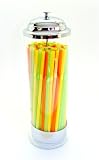 BAR ORIGINALE RETRO CHROME STRAW DISPENSER WITH STRAWS