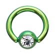 14 Gauge 5/16" Austrian Crystal Green Titanium BCR Captive Ring