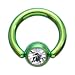 14 Gauge 5/16" Austrian Crystal Green Titanium BCR Captive Ring