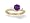 14K Yellow Gold Genuine Round Amethyst and Diamond Engagement Ring - Size 4