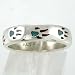Southwestern Style Wolf Paw Band Ring in Sterling Silver with Turquoise and Coral Chip Inlay for Men or Women, Sizes 5, 6, 7, 8, 9, 10, 11 and 12, #10519