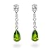 Eve's Addiction Elegant Peridot & Diamond CZ Teardrop Earrings