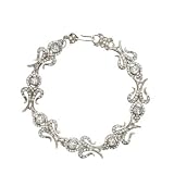 Lee Angel Silver Crystal Fleur de Lis Bracelet