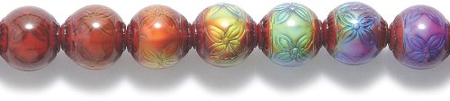 Shipwreck Beads Mirage Polymer Color Change Ruby Round Mood Beads, 12mm, 2-pack
