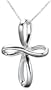 Sterling Silver Eternity Cross Pendant, 20"
