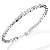 18 Kt Beautiful Handwoven Diamond Pave Bangle Bracelet