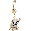 NBA Washington Wizards Double Crystalline Gem Gold Belly Ring