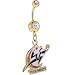 NBA Washington WIZARDS Double Crystalline Gem Gold Belly Ring