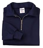 NEW JERZEES SUPER SWEATS - 1/4 Zip Sweatshirt with Cadet Collar True Navy-M