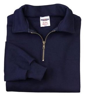 NEW JERZEES SUPER SWEATS - 1/4 Zip Sweatshirt with Cadet Collar True Navy-M