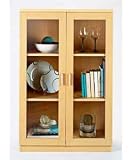 from BlueLemon Beech Display Cabinet & Bookcase with Double Glass Doors