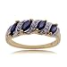 Fancy Blue Sapphire & Diamond Marquise Ring in Yellow Gold