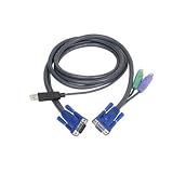 ATEN Intelligent KVM Cable - Keyboard / video / mouse (KVM) cable - DB-15, 6 pin PS/2 (M) - 4 pin USB Type A, DB-15 (M) - 6 ft