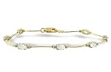 14K Yellow Gold Genuine Oval Opal and Diamond Bracelet