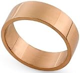 14K Rose Gold Flat Heavy Classic-Fit Wedding Band with Polished Finish, 6mm Wide