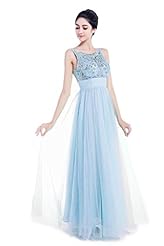 Plus Size A-line Crystals Beaded Crystal Backless Tulle Floor Length Sleeveless Evening Dress/Prom Dress/Party Dress 