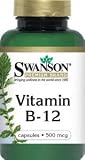 Swanson Vitamin B12 (500mcg - 100 capsules (Three-Month Supply) )