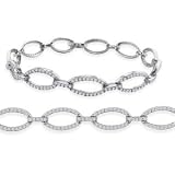 Diamond Bracelets: 1 1/4ct Oval Link Diamond Bracelet in White Gold. Big Look, Bargain Price