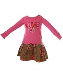 : Room Seven Pink LOVE Jersey & Beige Cord Skirt Set