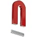 Red Cast Alnico 5 U-Shaped Magnet With Keeper, 1-3/16" Wide, 2" Tall, 1/4" Thick (Pack of 1)