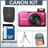 Canon PowerShot SX230 HS Digital Camera Kit - Red - with 4GB SD Memory Card ....
