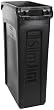 Rubbermaid Commercial Plastic 23-Gallon Slim Jim Waste Receptacle with Venting Channels, Rectangular, 11" Width x 22" Depth x 30" Height, Black