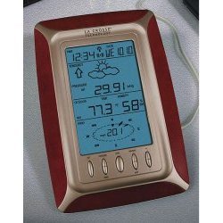 Atomic Weather Station Clock (Cherry Silver) (9 H x 6.25 W x 1.25 D) by Stacks and Stacks