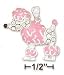 Sterling Silver Pink Enamel 23mm Poodle Charm Black Nose Crystal Accents