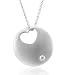 Sterling Silver Disc Solitaire Diamond Pendant Necklace (GH, I1-I2, 0.15 carat)