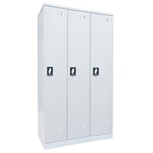 Sandusky Lee KDCL7236/3-05 Dove Gray Powder Coat Paint Steel SnapIt Full Length Locker, 72" Height x 36" Width x 18" Depth, 3 Shelves