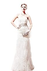 Chiffon/Taffeta/Tulle Crystal Lace Applique  Beaded Crystals  Dress With Rhinestones