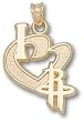 Houston Rockets "I Heart Logo" 3/4" Charm/Pendant -14K/10K, Stainless Steel or Gold Plated