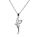 Sparkling Cubic Zirconia Sterling Silver Fairy Pendant