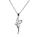 Sparkling Cubic Zirconia Sterling Silver Fairy Pendant