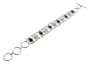 Rainbow Moonstone and Amethyst Ladder Link Sterling Silver Bracelet 6" Wrist Adjustable to 7"