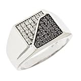 14k white gold black and white diamond ring (1/2 cttw)
