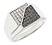 14k white gold black and white diamond ring (1/2 cttw)