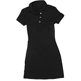 Solid Black Collared Polo Dress for Women and Girls