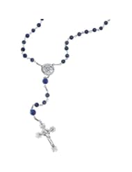 Sterling Silver and Deluxe Lapis Rosary Beads