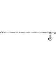 Sterling Silver Heart Link 7 in. Charm Bracelet, 1/8 inch (3 mm) wide