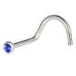 Austrian Crystal CAPRI BLUE Screw Nose Ring