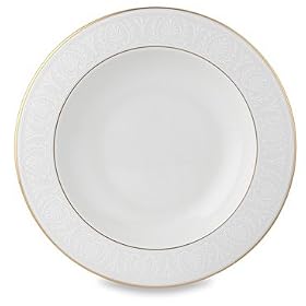 Lenox Courtyard Gold Ivory China Pasta Bowl Rim Soup by Lenox China