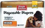 Simple Solution Disposable Diapers, Medium, 12-Count
