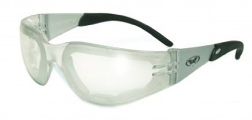 Global Vision Eyewear Rider Plus Safety Glasses with EVA Foam, Clear Mirror Lens On Sale