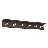 Safco Contempo Wood Wall Rack, 6 Hook, Mahogany