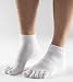 ToeSox Ultra Sport Ankle Length Athletic Sport Toe Socks, White, Large