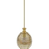 Quoizel LSC1508NR Solid Brass Century 1-Light Mini Pendant from Illuminations Collection by Laurie Smith, Natural Brass