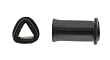 Black Acrylic Triangular Shape Tunnel Plug with "O" Ring - Single Flare - 2g - Sold as a Pair