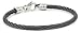 Edward Mirell Men's Black Memory Cable Bracelet with Grey Titanium Clasp, 8